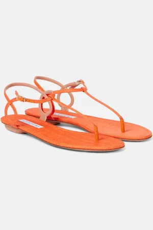 Aquazzura Almost Bare raffia-effect sandals