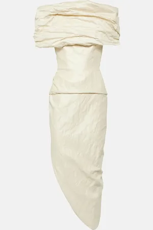 MATICEVSKI Amber draped cotton-blend midi dress