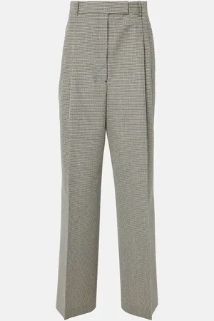 Rohe RÃ³he Gingham wool-blend wide-leg pants