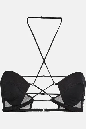 Nensi Dojaka Tulle-trimmed wool bustier