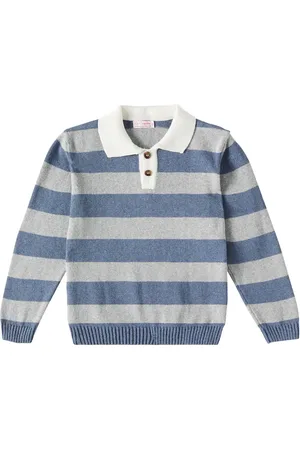 La Coqueta Roman striped cotton polo sweater