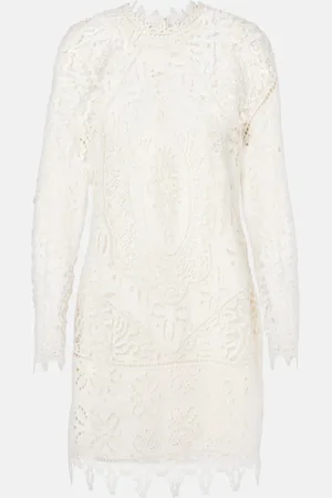 ULLA JOHNSON Eleni linen lace minidress
