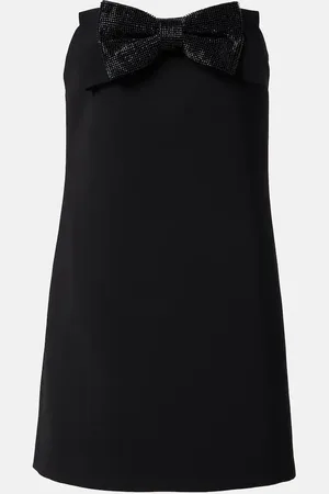 Self-Portrait Beaded bow-detail crÃªpe minidress
