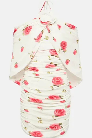 MAGDA BUTRYM Floral-appliquÃ© ruched minidress