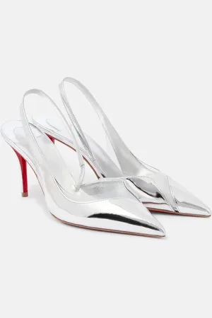 Christian Louboutin Posticha 80 metallic leather slingback pumps
