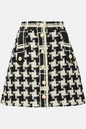 VALENTINO Wool-blend tweed miniskirt
