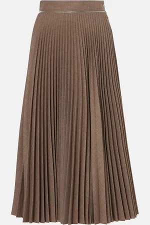 Burberry Pleated wool midi skirt