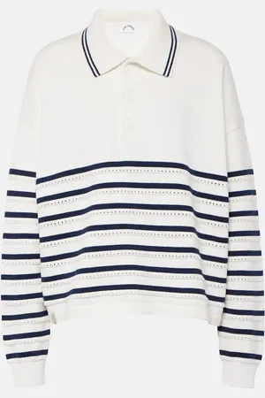 The Upside Wonder striped cotton polo sweater