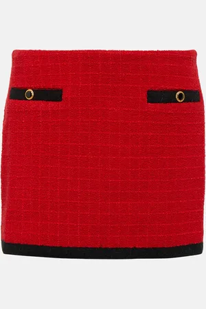 Alessandra Rich Checked wool-blend miniskirt