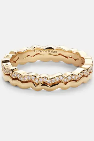 Suzanne Kalan Mini Wave 18kt ring with diamonds
