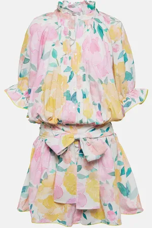 Juliet Dunn Floral cotton and linen minidress