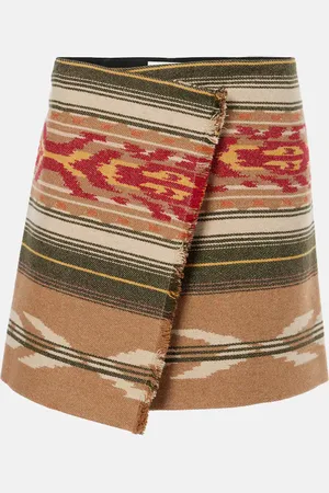 Marant Etoile Adelaide fringed wool-blend miniskirt