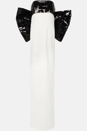 Monot MÃ´not Sequined bow-detail off-shoulder gown