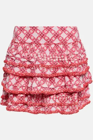 POUPETTE ST BARTH Bibi printed tiered miniskirt