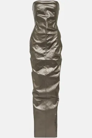 Rick Owens Lido corset coated denim gown