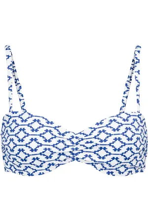 Heidi Klein Mykonos printed bandeau bikini top