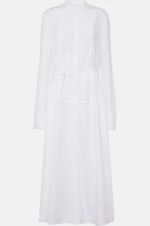 Jil Sander Pleated cotton shirt dress