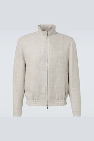 Brunello Cucinelli Linen, wool and silk bomber jacket