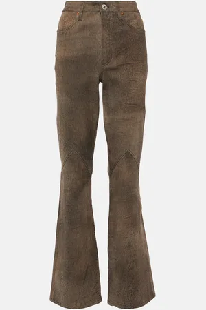 RE/DONE High-rise leather bootcut jeans
