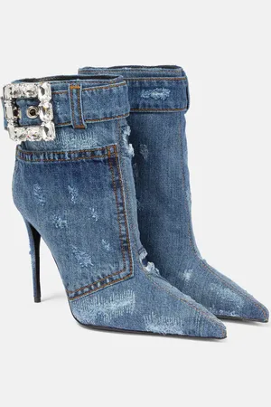 Dolce & Gabbana Embellished denim ankle boots