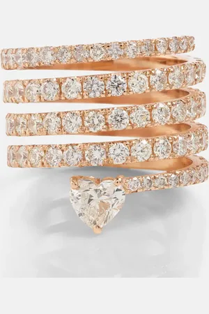 Shay Diamond Spiral Heart 18kt rose ring with diamonds