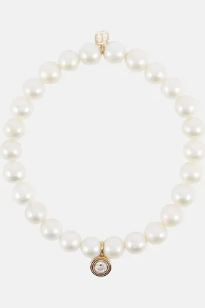 Sydney Evan 14kt gold and pearl bracelet with diamond