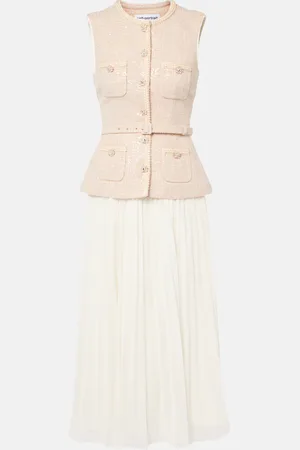 Self-Portrait Sequined bouclÃ© chiffon midi dress