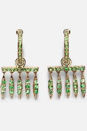 Ileana Makri 18kt gold earrings with tsavorites