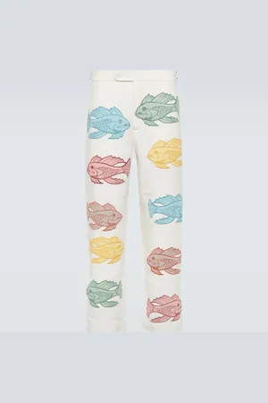 BODE Piscine appliquÃ© linen straight pants