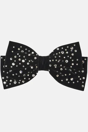 Jennifer Behr Loren crystal-embellished velvet bow barrette