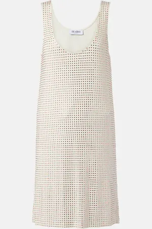 The Attico Crystal-embellished jersey minidress