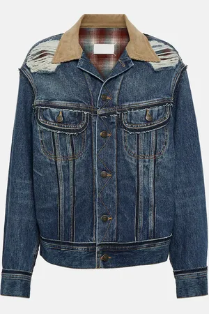 Maison Margiela X Pendleton distressed denim jacket