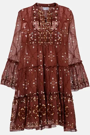 Juliet Dunn Sequined cotton minidress