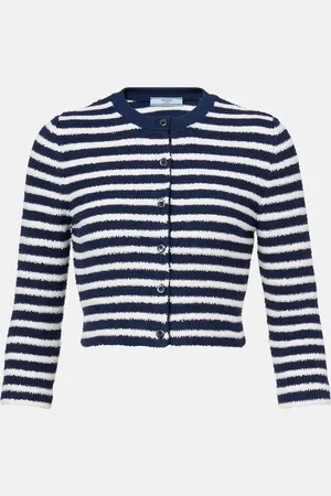 Prada Striped cotton-blend bouclÃ© cardigan