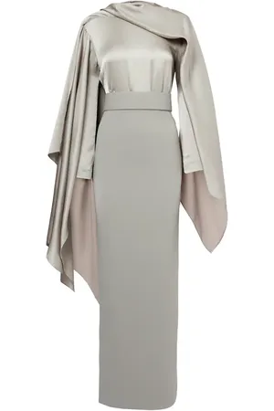 Solace Rosalia draped satin-trimmed gown