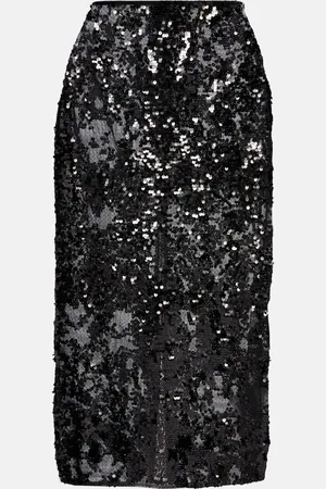 Victoria Beckham Sequined floral midi skirt
