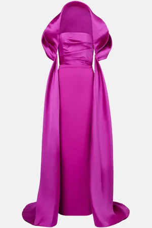 Solace Vera caped satin gown