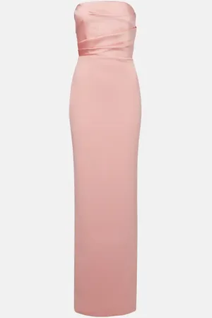 Solace Afra crÃªpe and satin bustier gown