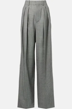 Saint Laurent High-rise wool twill wide-leg pants