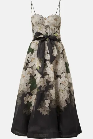 ZIMMERMANN Balance linen and silk bustier dress