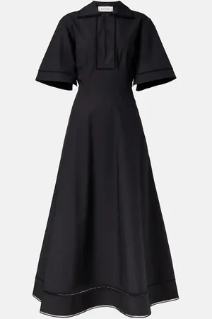 Rohe RÃ³he Embroidered cotton poplin midi dress