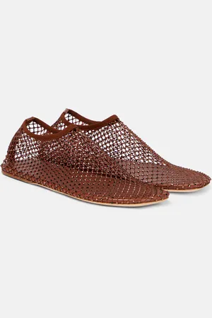 CHRISTOPHER ESBER Minette crystal-embellished mesh flats
