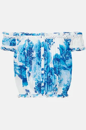 POUPETTE ST BARTH Alba floral off-shoulder cotton top
