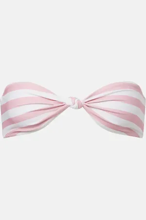 SAME Knotted striped bandeau bikini top