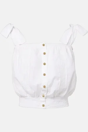 Melissa Odabash Giulia lace-trimmed cotton top