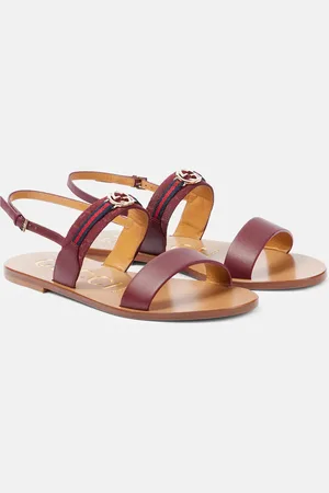 Gucci Interlocking G Web Stripe leather sandals