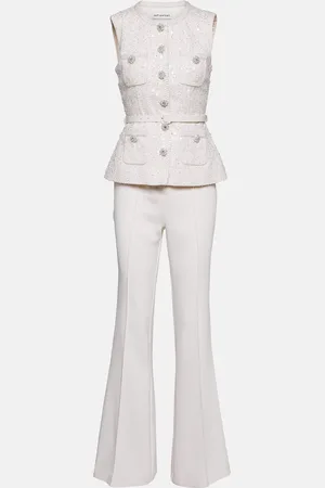 Self-Portrait Sequined bouclÃ© jumpsuit