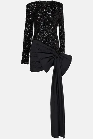 ROTATE Bow-detail sequined minidress
