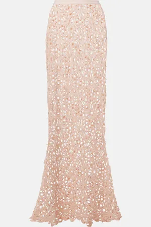 Norma Kamali Obie crochet cotton-blend maxi skirt