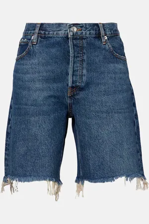 Frame Deconstructed high-rise denim shorts